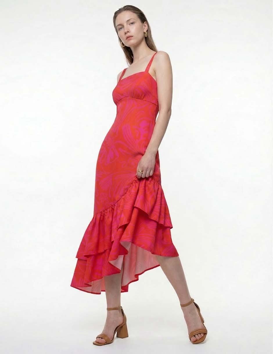 Vestido largo de fiesta escote cuadrado 3