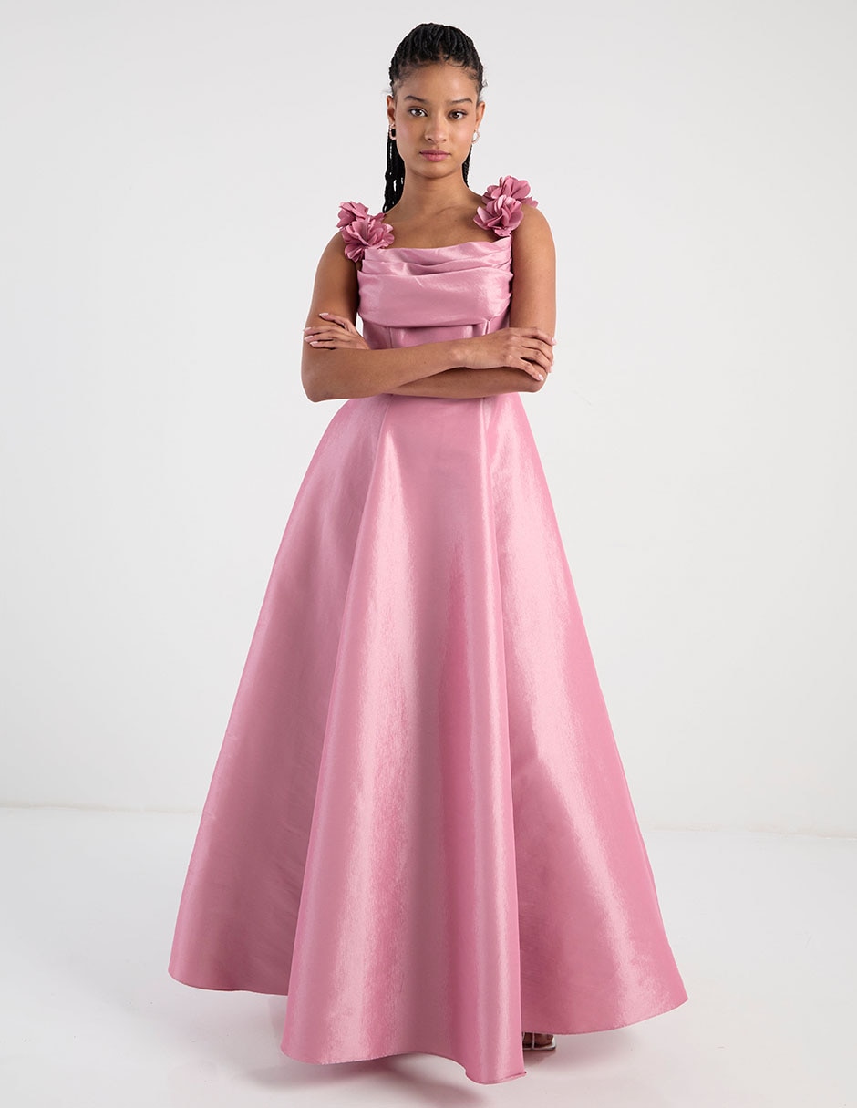 Vestido maxi para fiesta escote cuadrado 2