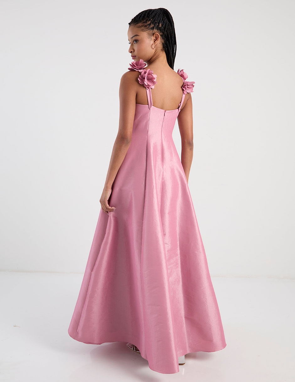 Vestido maxi para fiesta escote cuadrado 6
