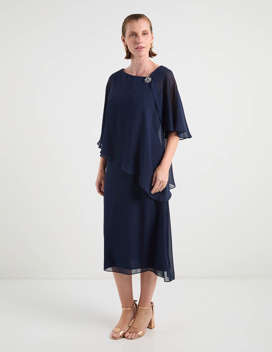 Vestido midi de fiesta escote asimétrico 2