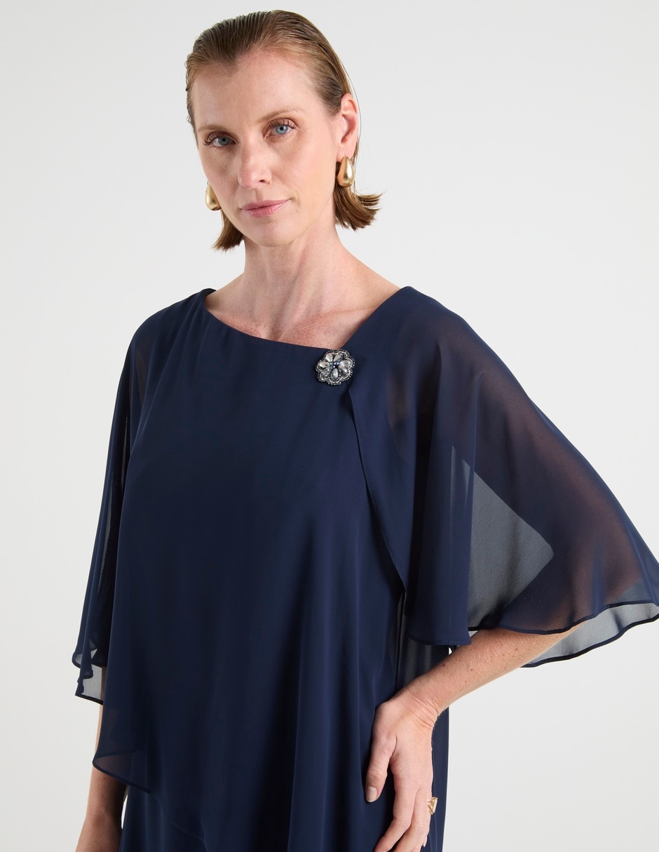 Vestido midi de fiesta escote asimétrico 5