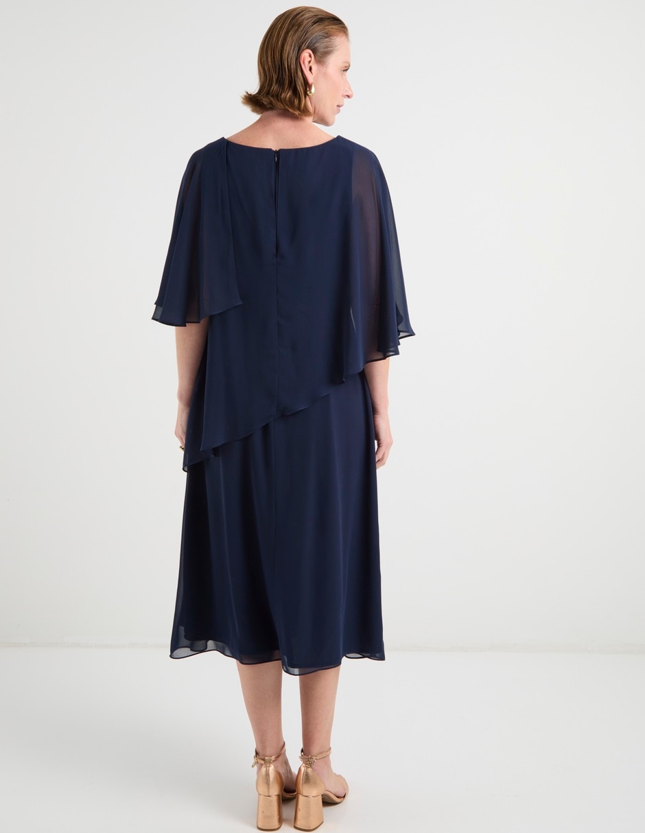 Vestido midi de fiesta escote asimétrico 6